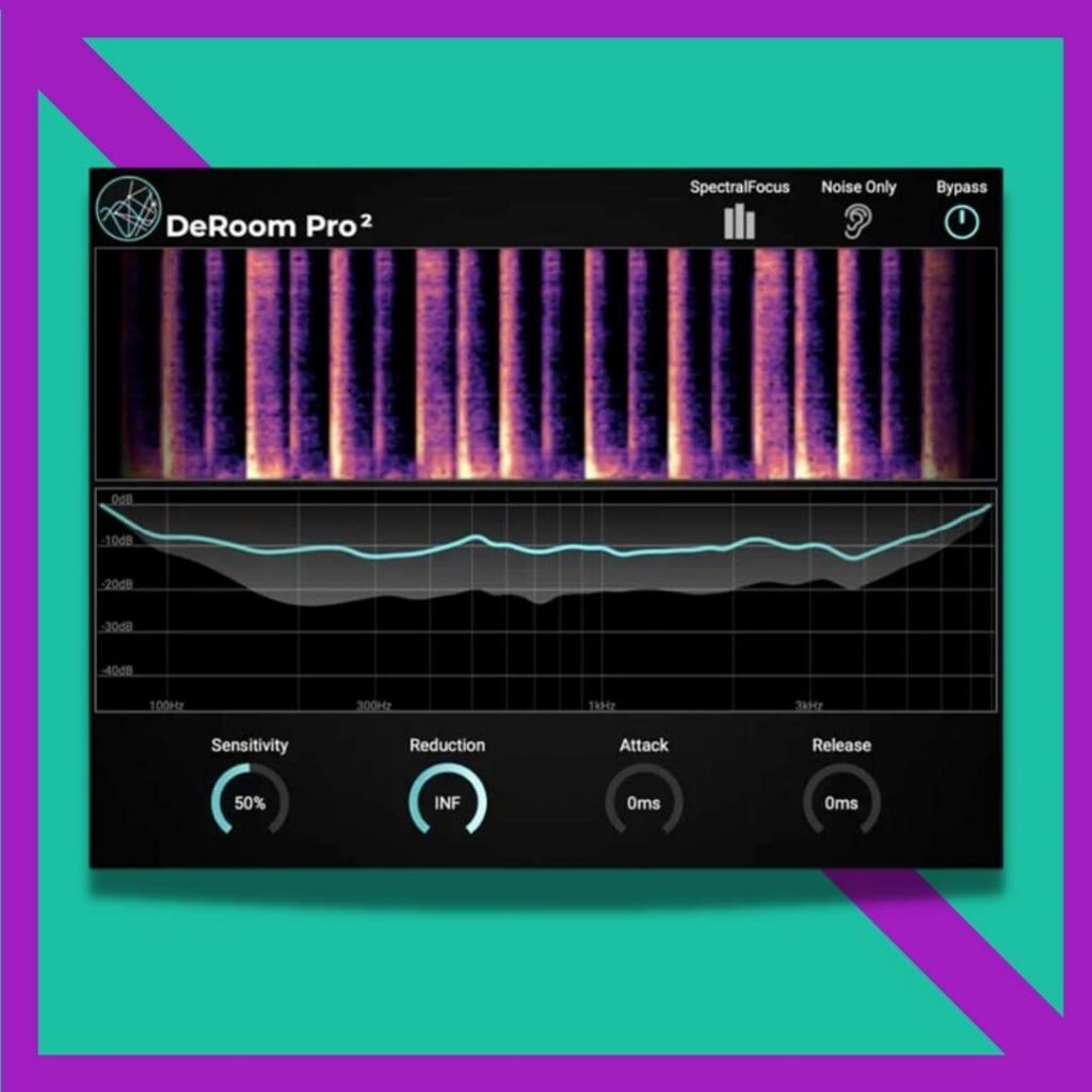 Accentize DeRoom2 and DeRoom Pro2: , DeRoom Pro2 give you further features with more advanced algorithms, a special Spectral Focus Mode, Attack and Release parameters, separate processing for the left and right channels, and additional metering (spectrogram and gain)!