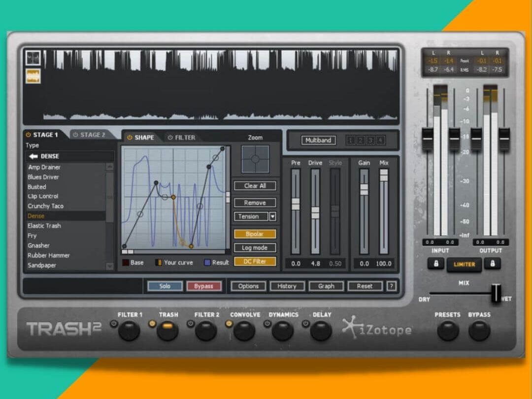 iZotope Trash 2 is deemed as one of the best VST plugins for sound design. It