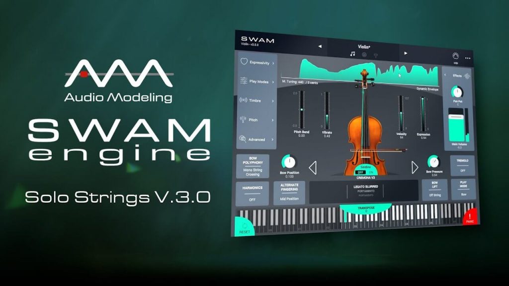 The user interface of SWAM Engine Solo Strings 3 has seen a huge upgrade along with other SWAM Engines. Parameters that control the important nuances of playing an acoustic instrument are now much easier to map and control.